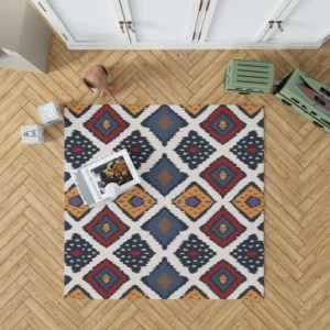 Batik Ikat Geometric Pattern Rug