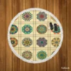 Beautiful Colored Mandala Pattern Round Beach Towel