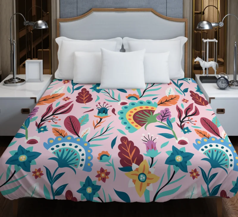 Beautiful Exotic Floral Pattern Duvet Cover