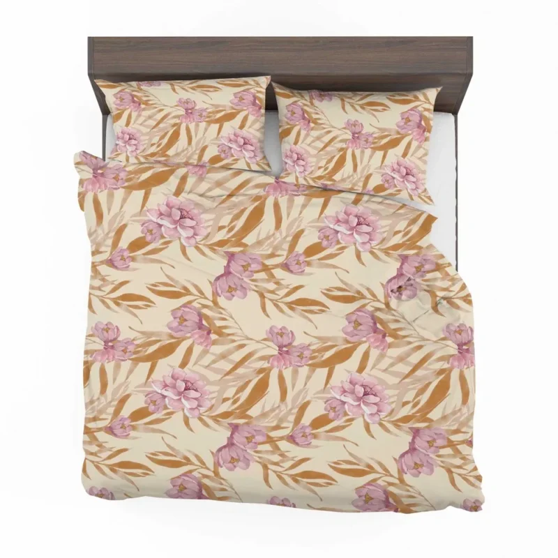 Beautiful Pink Magnolia Floral Pattern Bedding Set 2