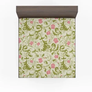 Beautiful Small Pink Floral Pattern Fitted Sheet