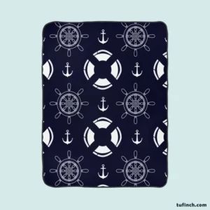Black Rock Background Lifebuoy Anchor Wheel Fleece Blanket 1
