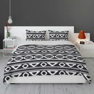 Black and White Aztec African Pattern Bedding Set 1