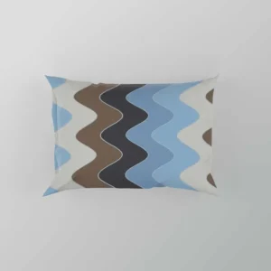 Blue And Brown Vintage Chevron Pillow Case
