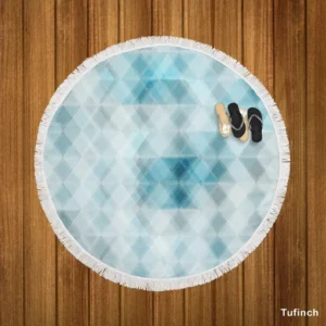 Blue Crystal Triangle Round Beach Towel