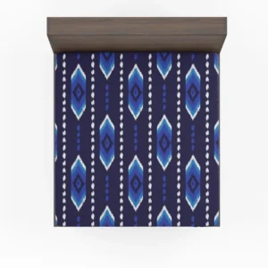 Blue Ethnic Ikat Art Fitted Sheet