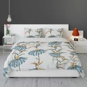 Blue Flower Seamless Pattern Bedding Set 1