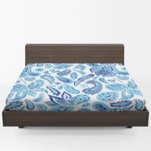 Blue Fresh Indian Pattern Paisley Fitted Sheet 1
