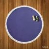 Blue Indigo Color Round Beach Towel