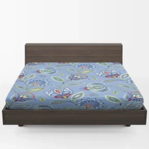 Blue Jacobean Floral Fitted Sheet 1