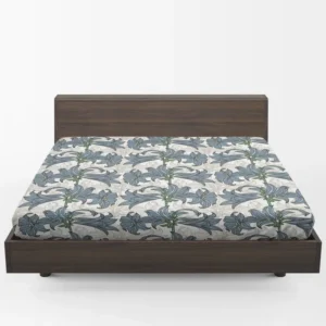 Blue Lily Floral Design Fitted Sheet 1