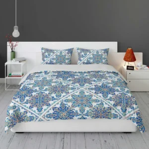 Blue Moroccan Traditional Design Bedding Set 1