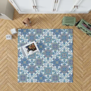 Blue Moroccan Traditional Design Rug