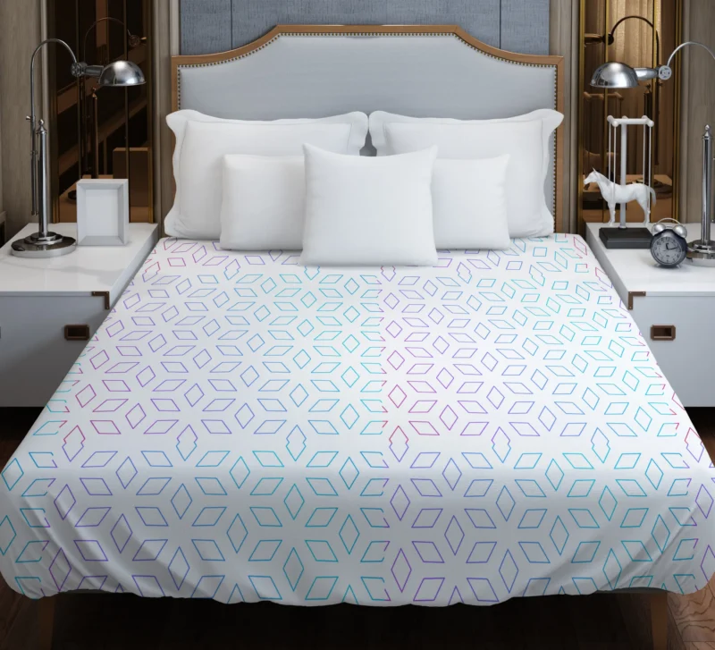 Blue Purple Floral Pattern Duvet Cover