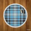 Blue Tartan Scotland Plaid Check Round Beach Towel