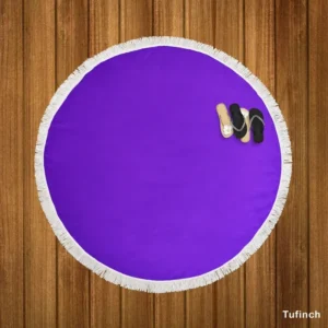 Blue Violet Color Round Beach Towel
