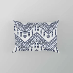 Blue White Ikat Classic Design Pillow Case