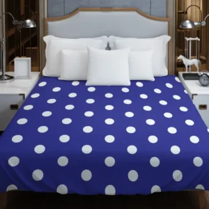 Blue White Polka Dots Design Duvet Cover
