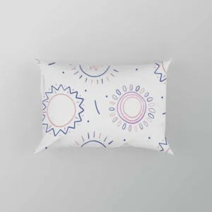 Boho Sun And Daisy Pattern Pillow Case