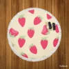 Cartoon Strawberry Fruit Pattern Round Beach Towel