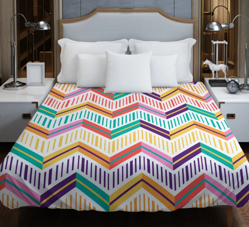 Chevron Design Flat Stripes Pattern Duvet Cover