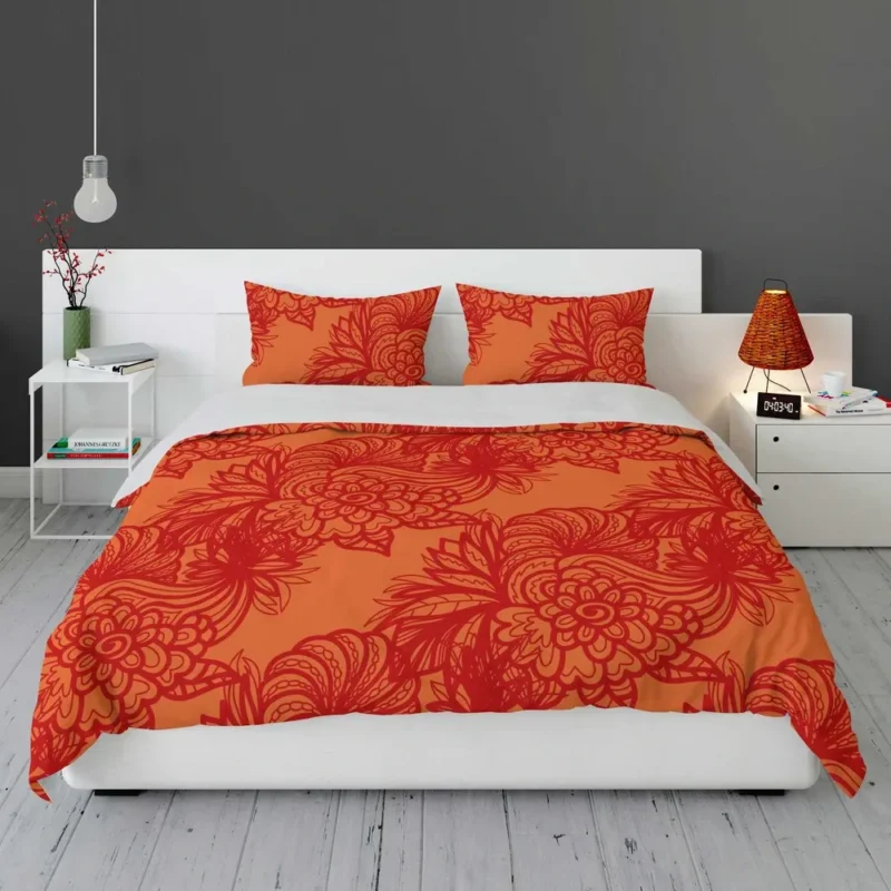 Chinese Styles Leaves Floral Bedding Set 1
