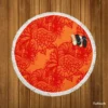 Chinese Styles Leaves Floral Round Beach Towel