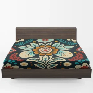Classic Floral Damask Fitted Sheet 1