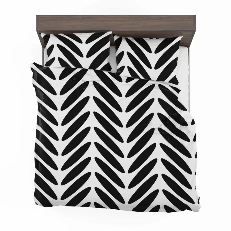 Classic Herringbone Black & White Bedding Set 2