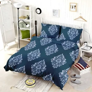 Classical Damask Pattern on Midnight Blue  BG Bedding Set