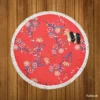 Clove Flower Pattern Round Beach Towel