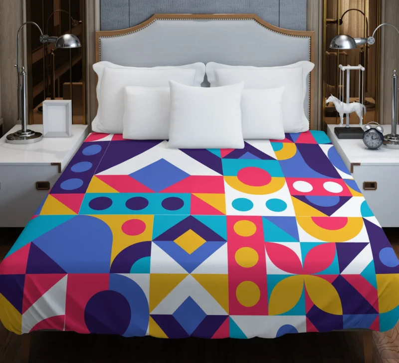 Colorful Flat Mosaic Background Duvet Cover