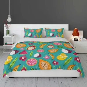 Colorful Fruity Pattern Background Bedding Set 1
