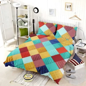Colorful Geometrics Patchwork Pattern Bedding Set