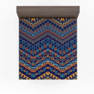 Colorful Pattern with Ethnic Elements Fitted Sheet