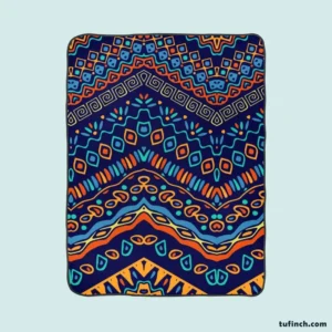 Colorful Pattern with Ethnic Elements Fleece Blanket 1