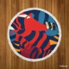 Colorful Zebra Stripes Print Round Beach Towel