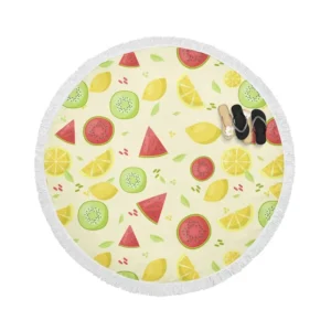 Corn Vegetable Seamless Pattern Round Beach Towel
