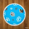 Cute Cat Paw Print Designs Round Beach Towel