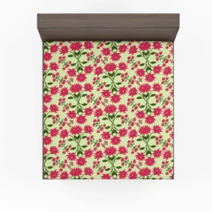 Cute Hot Pink Floral Fitted Sheet
