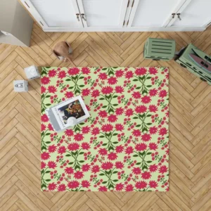 Cute Hot Pink Floral Rug