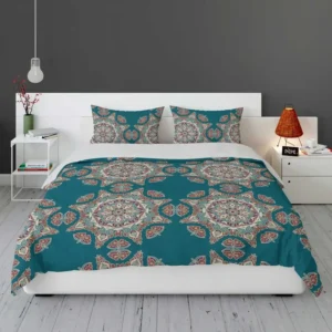 Dark Green Abstract Pattern Design on Background Bedding Set 1