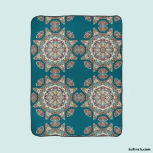 Dark Green Abstract Pattern Design on Background Fleece Blanket 1