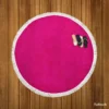 Dark Hot Pink Color Round Beach Towel