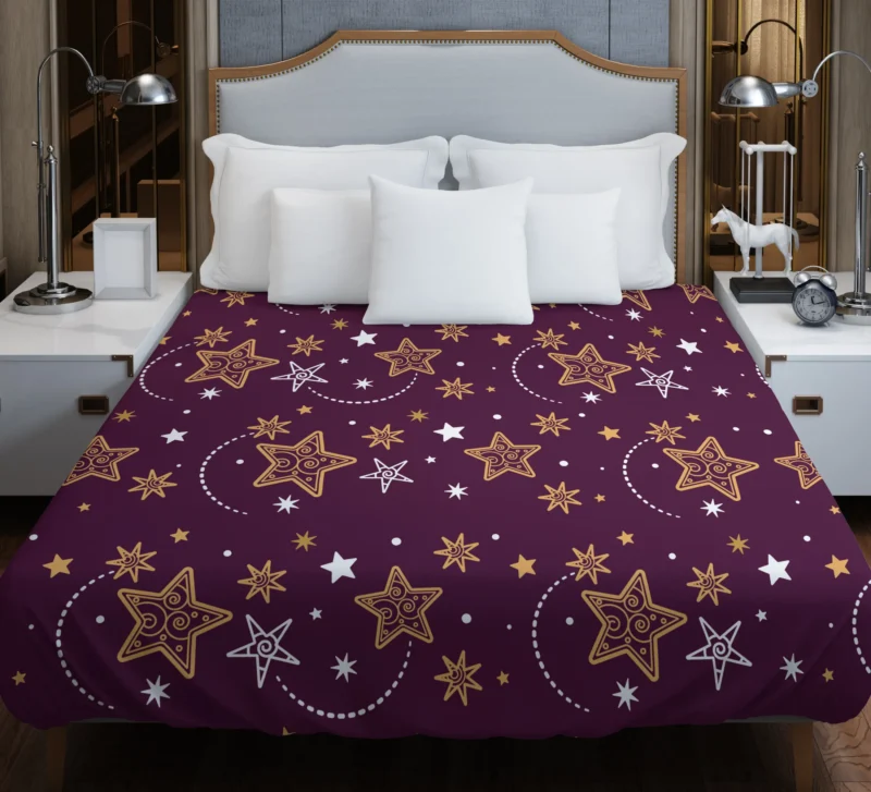 Dark Red Star Background Design Duvet Cover