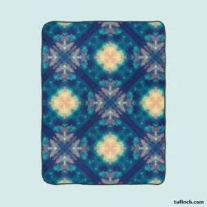 Deep Blue Dye Colored Ikat Fleece Blanket 1