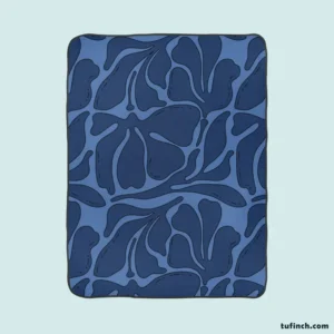 Deep Blue Monochrome Pattern Fleece Blanket 1