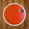Deep Carmine Pink Gradient To Sea Pink Round Beach Towel