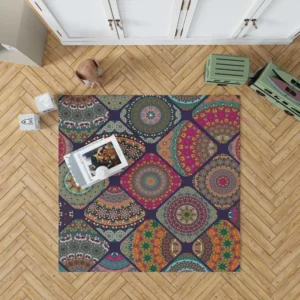 Different Colored Indian Patch Design Rug