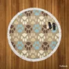 Dog Paw Trance Design Round Beach Towel